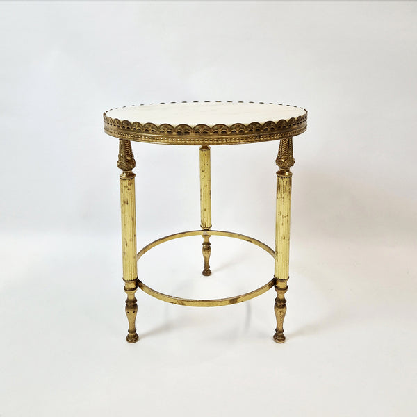 Mid-century Italian marble and brass low side table