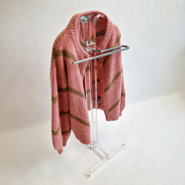 1970s Italian lucite and chrome clothes stand