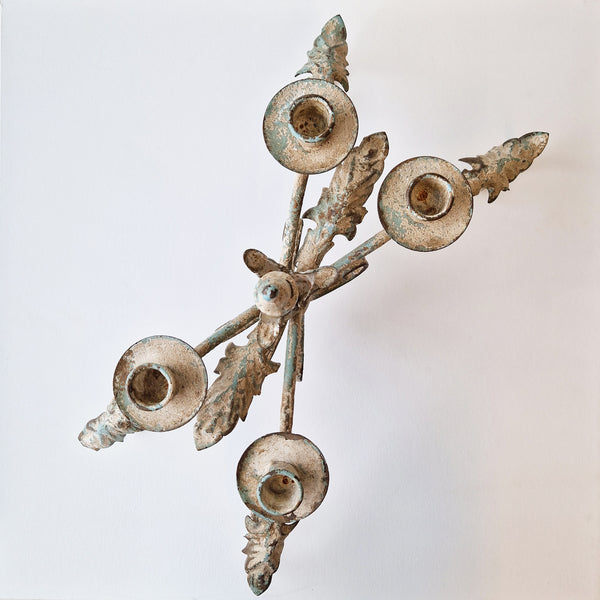 Vintage Italian metal leaf candelabra