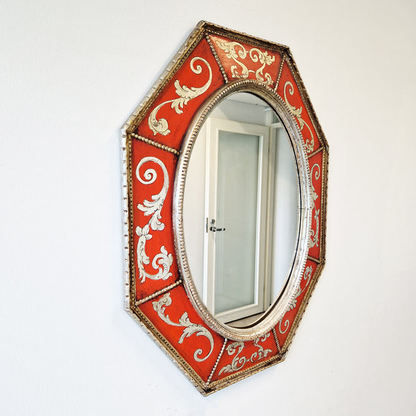 Vintage Italian octagonal mirror