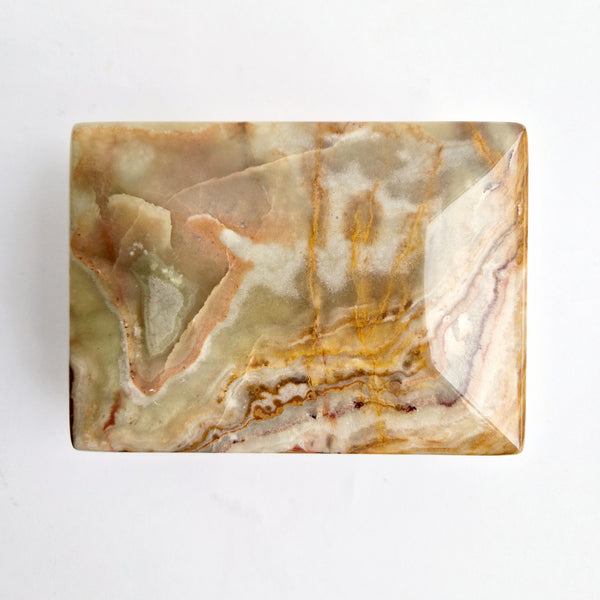 Mid-century large Italian onyx jewelry box