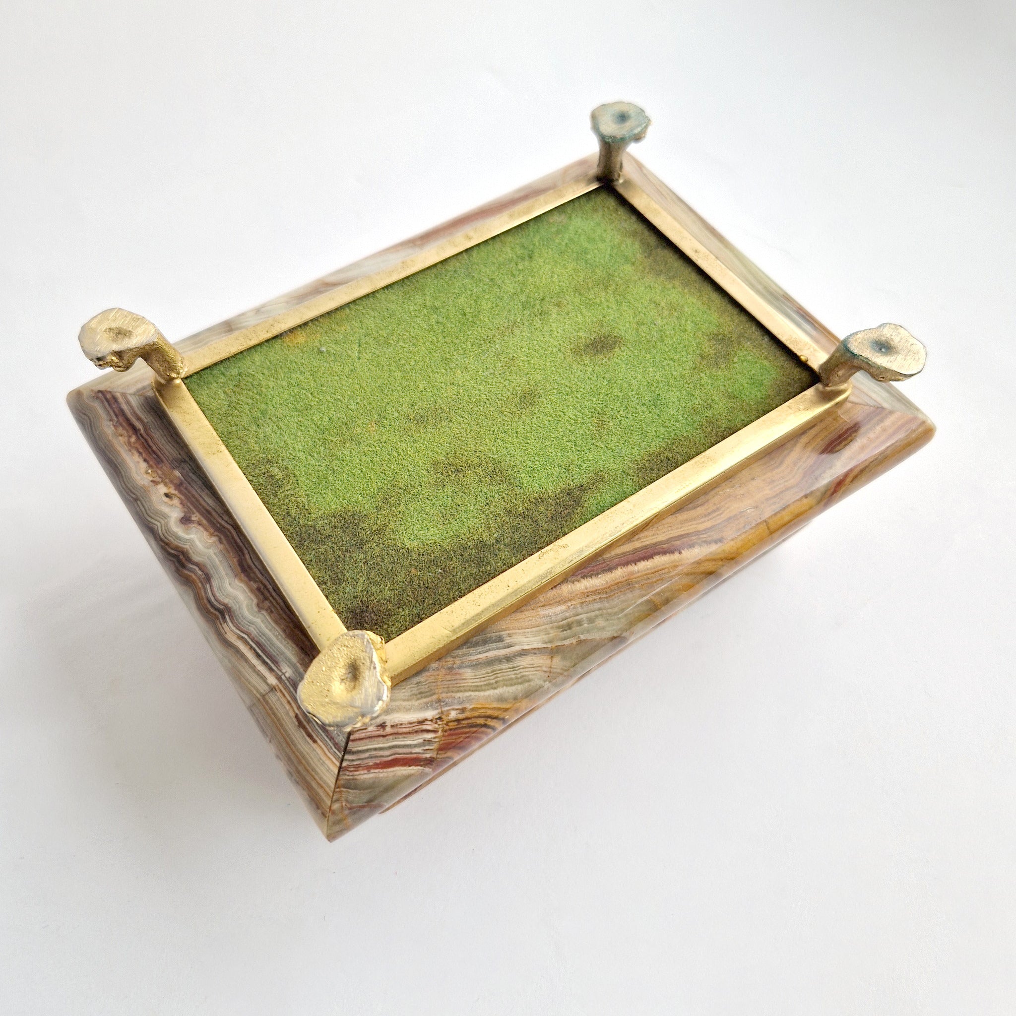 Mid-century large Italian onyx jewelry box
