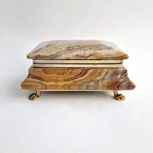 Mid-century large Italian onyx jewelry box