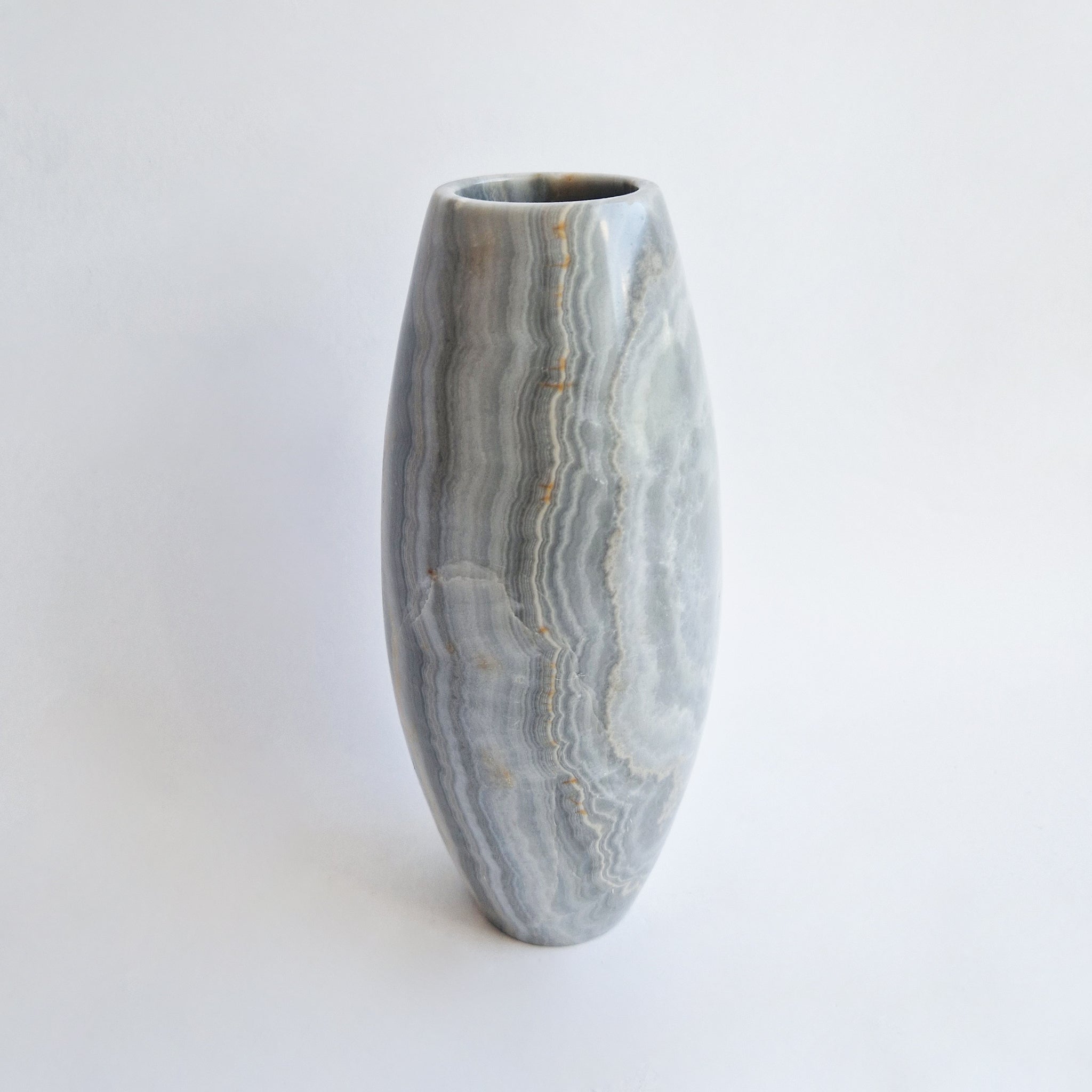 Vintage Italian gray onyx vase