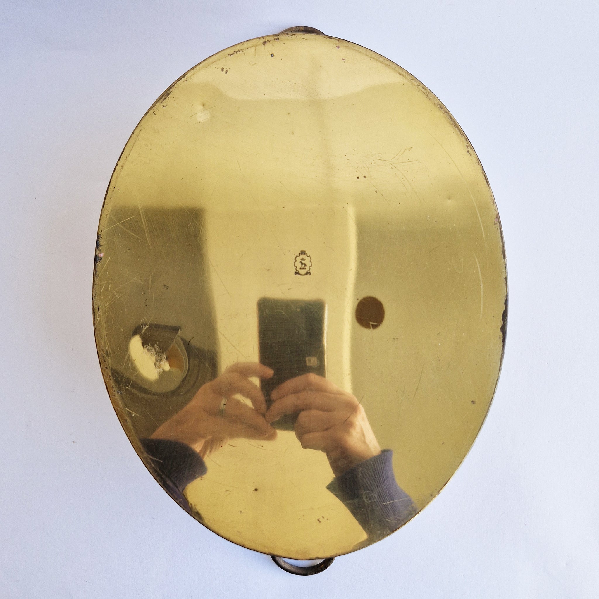 Vintage Italian oval brass planter