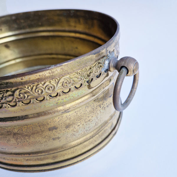 Vintage Italian oval brass planter