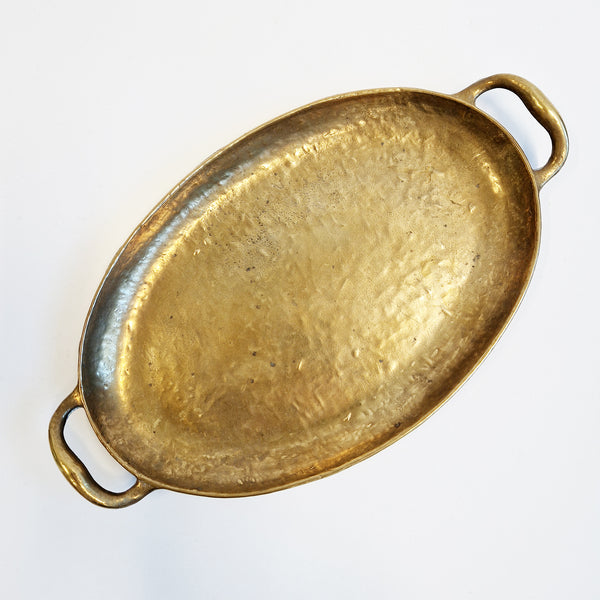 Vintage Italian brass oval tray