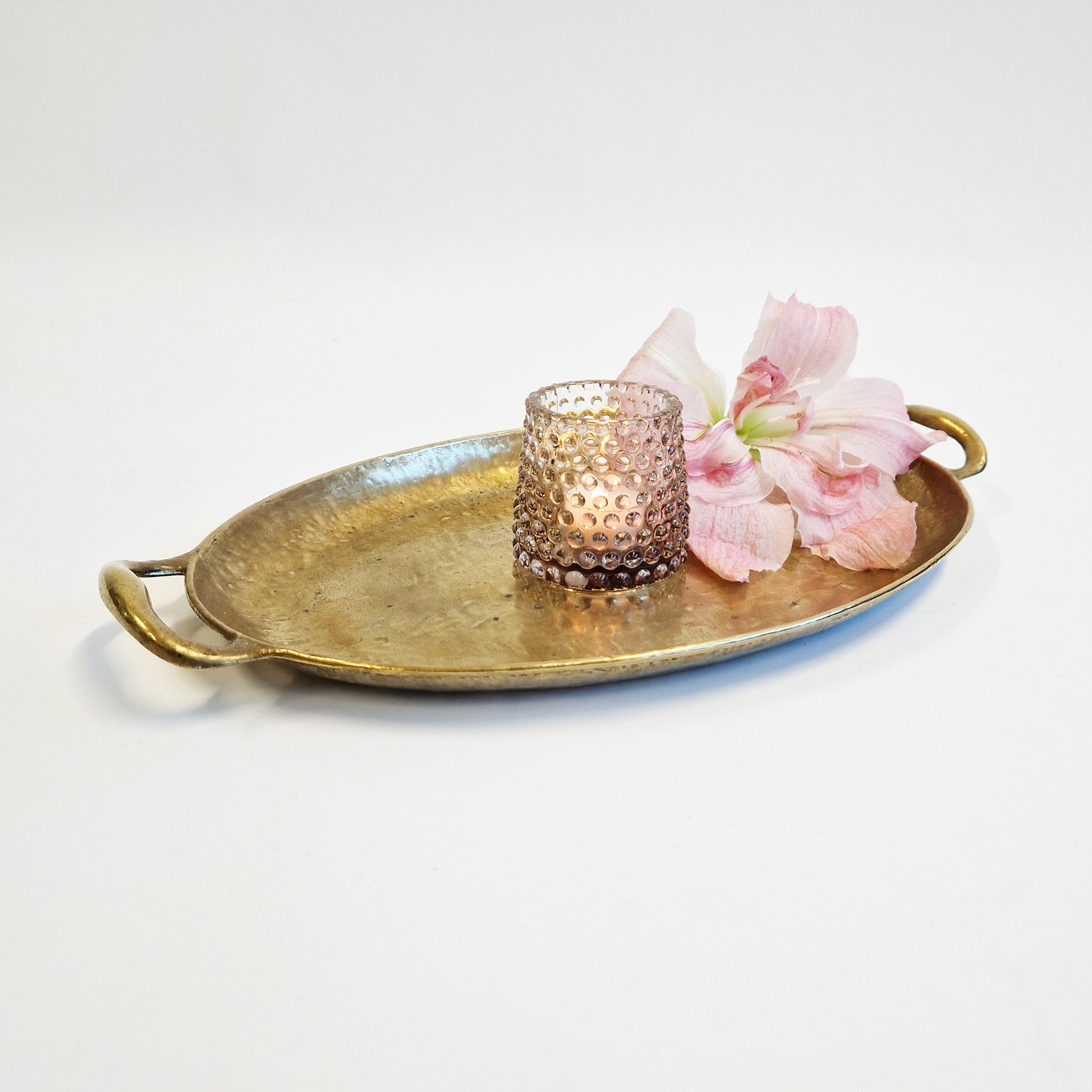 Vintage Italian brass oval tray