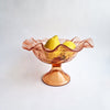 Vintage Italian glass footed fruit bowl