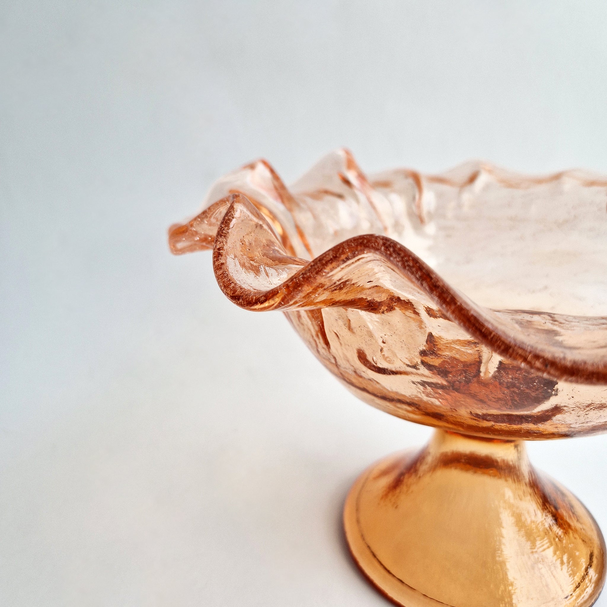 Vintage Italian glass footed fruit bowl
