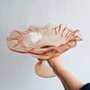 Vintage Italian glass footed fruit bowl