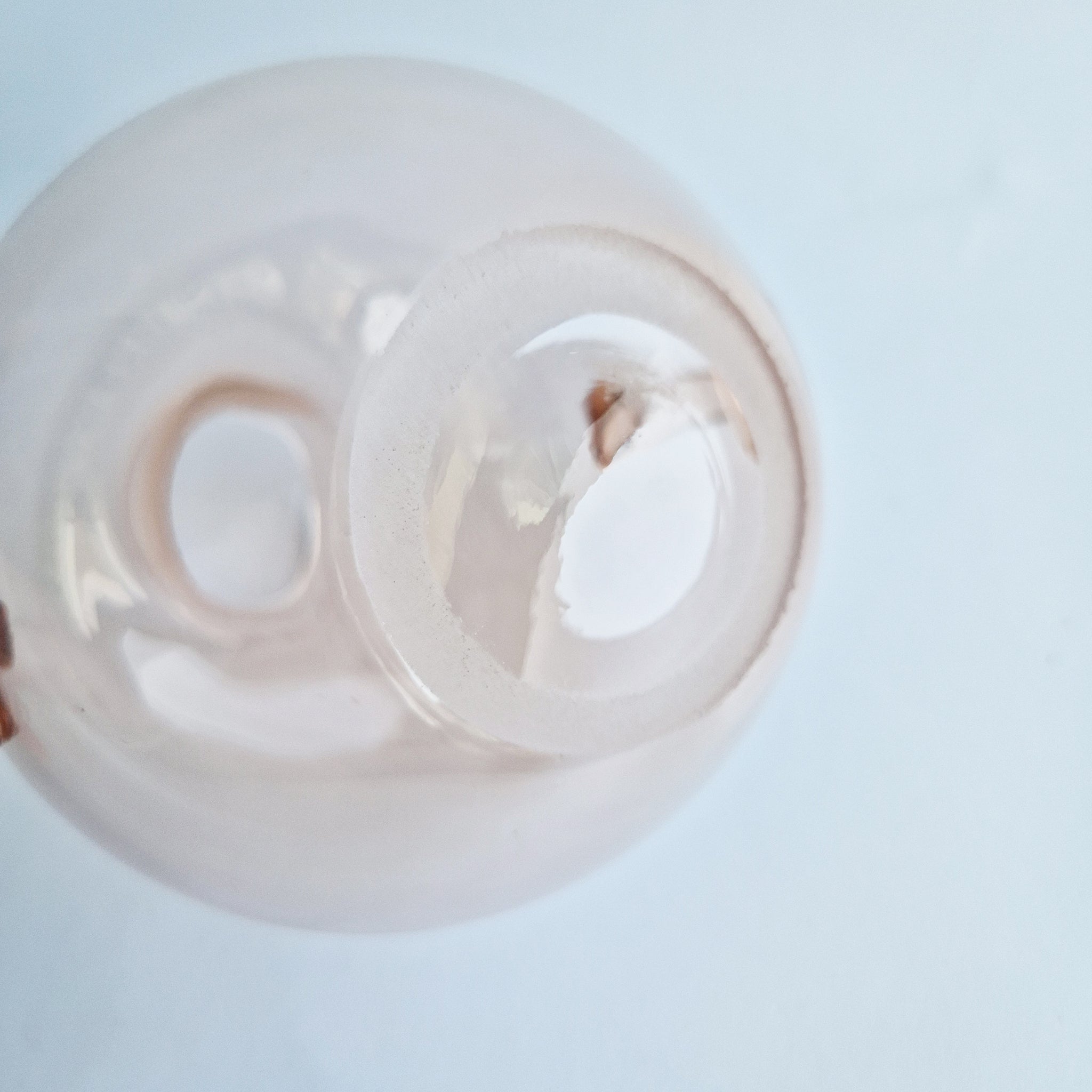 Vintage Italian pink glass vase with handles