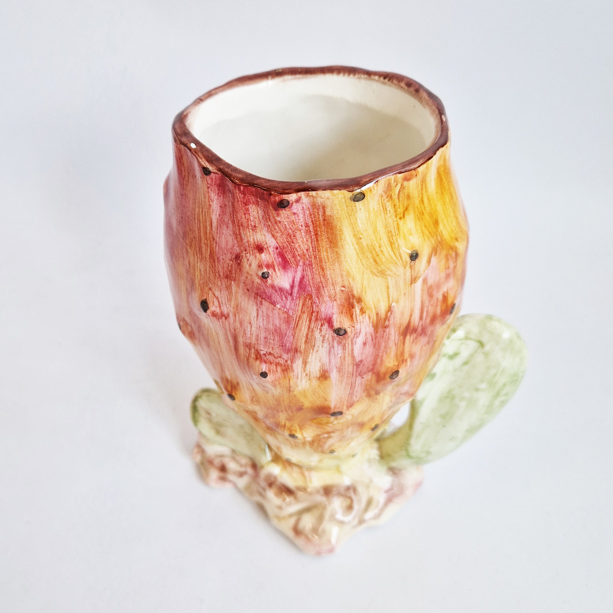 Vintage Italian prickly pear vase by Gerbino Venetico