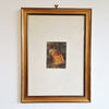 Vintage Italian lithograph print of lady reading