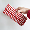 Vintage Italian red and white bead clutch