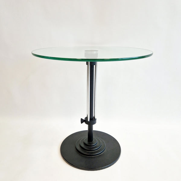 Vintage Italian glass and metal side table