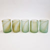 Vintage green swirl satin glasses (set of 5)