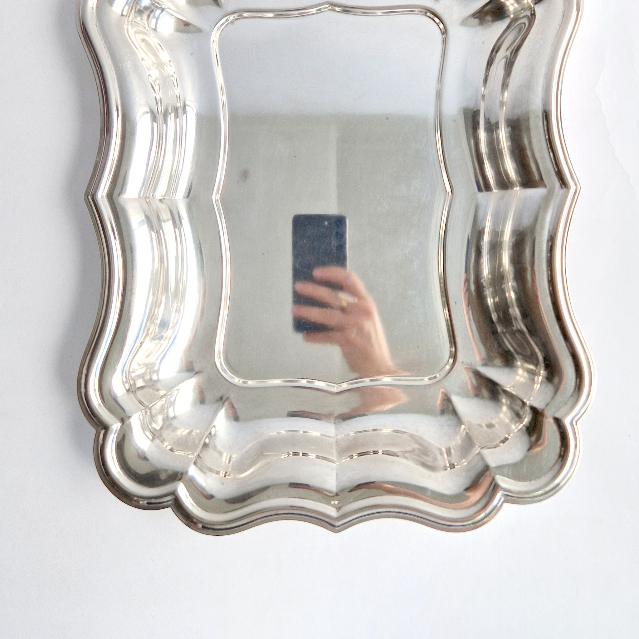 Vintage Italian large scalloped tray