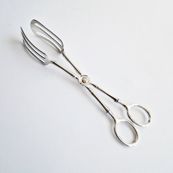 Vintage Italian faux-bamboo serving tongs