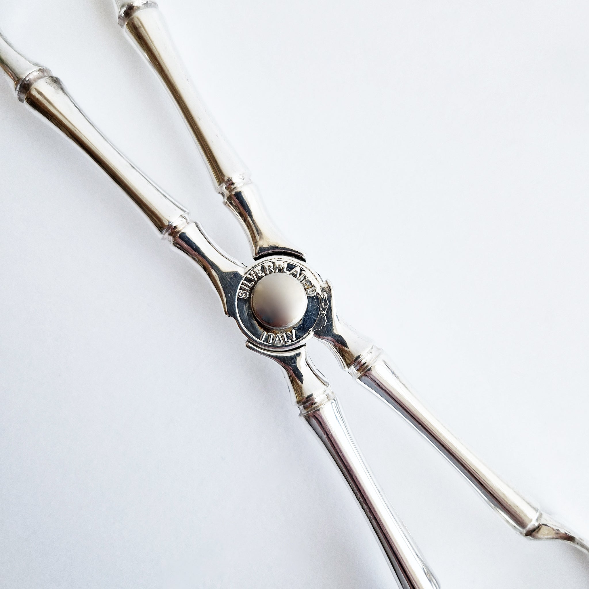 Vintage Italian faux-bamboo serving tongs