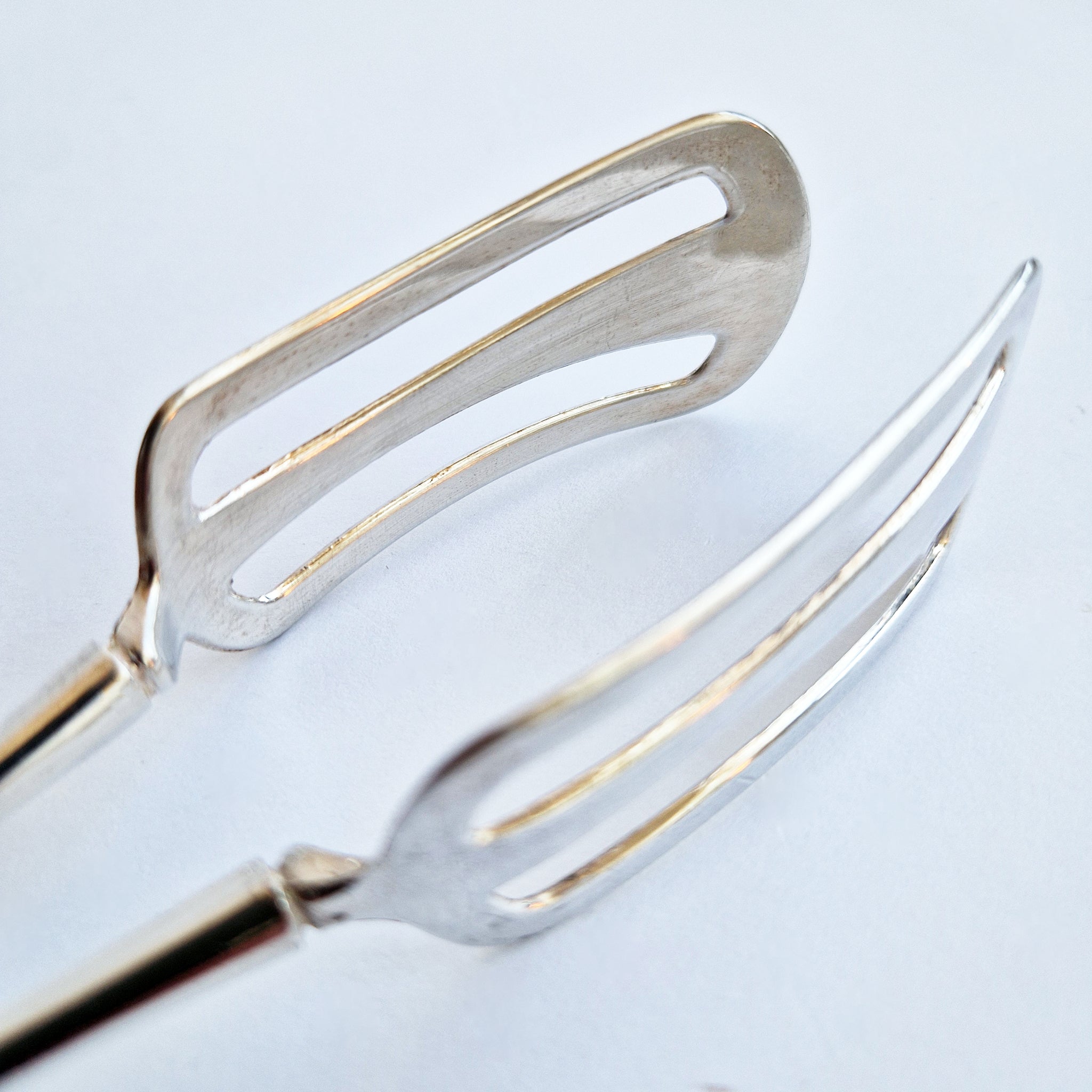 Vintage Italian faux-bamboo serving tongs