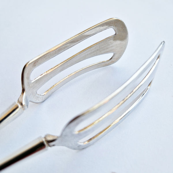 Vintage Italian faux-bamboo serving tongs