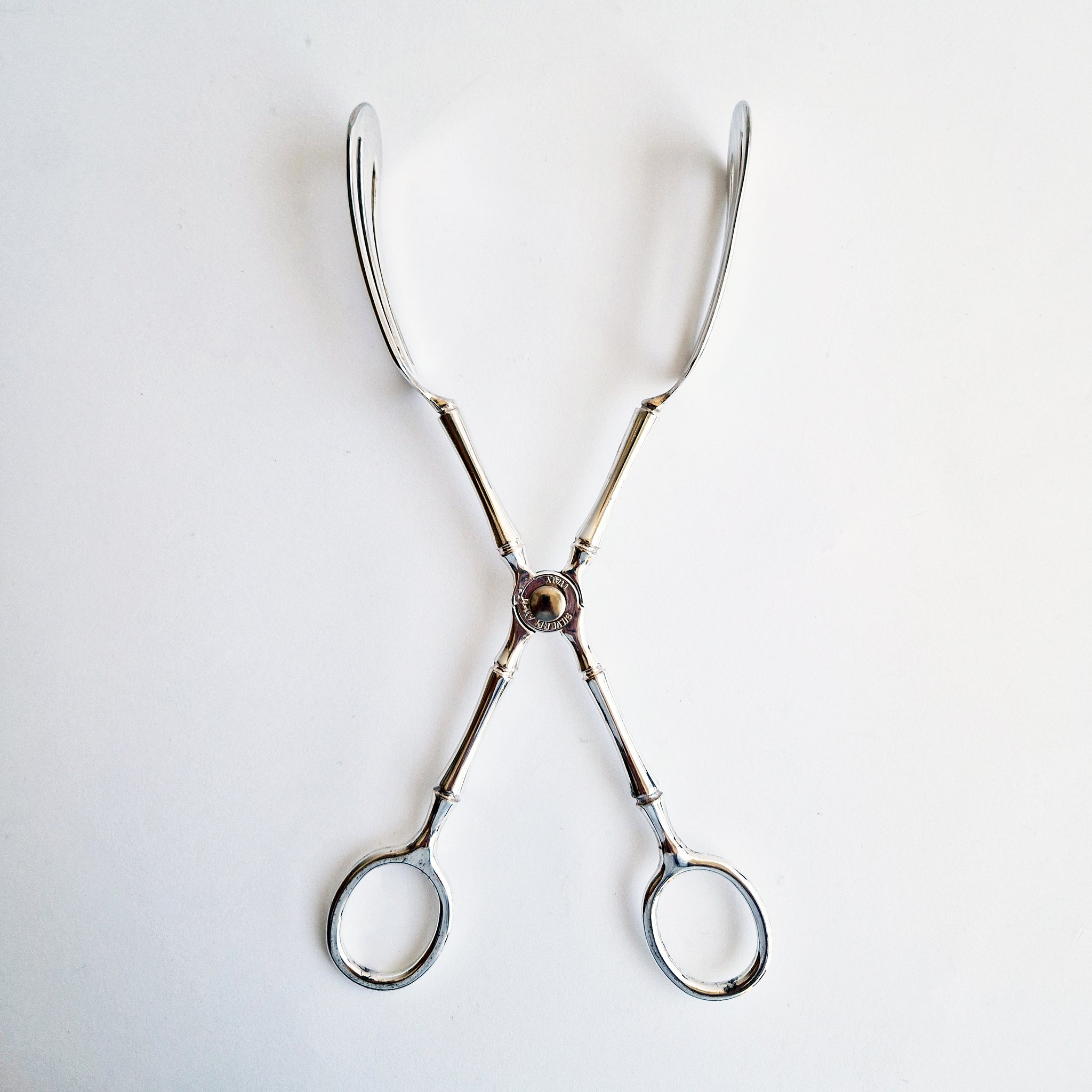 Vintage Italian faux-bamboo serving tongs