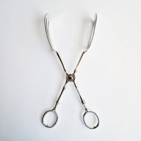 Vintage Italian faux-bamboo serving tongs