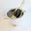 Vintage silver-plated wine cooler with bamboo design
