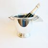 Vintage silver-plated wine cooler with bamboo design