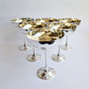 1970s gold-plated champagne glasses