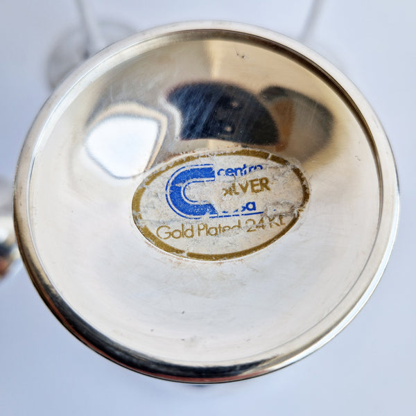 1970s gold-plated champagne glasses