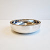 Vintage Italian silver plated catchall with brass décor