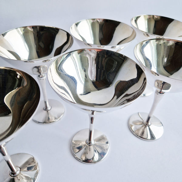 1970s silver-plated champagne glasses