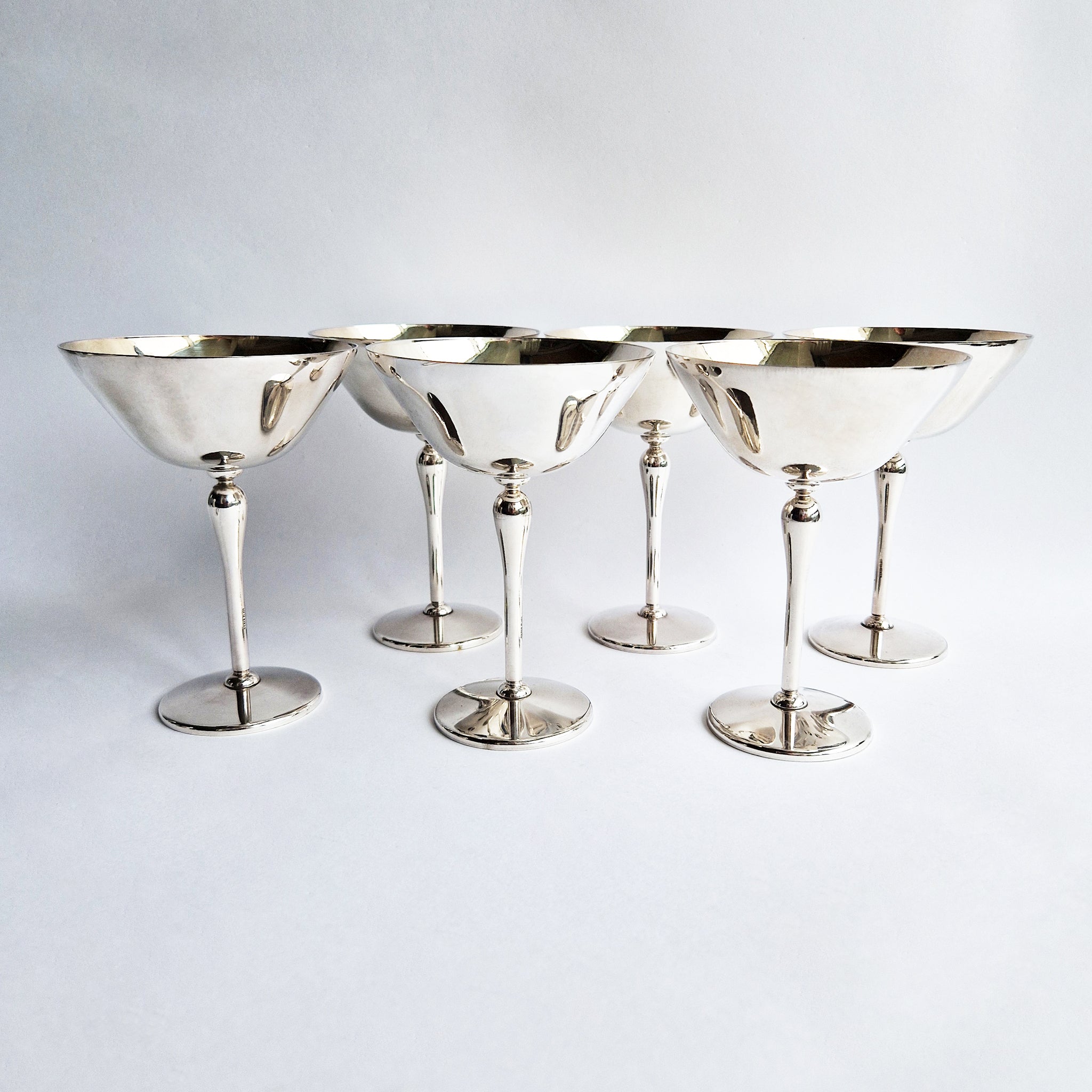 1970s silver-plated champagne glasses