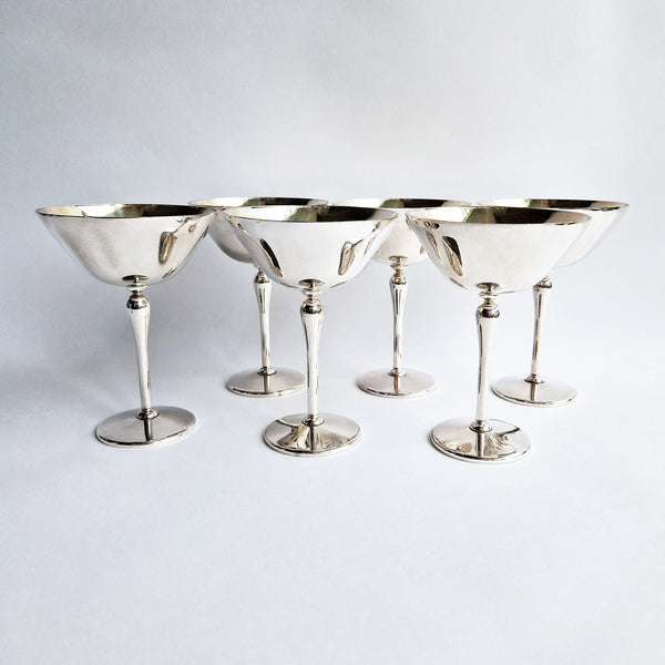 1970s silver-plated champagne glasses
