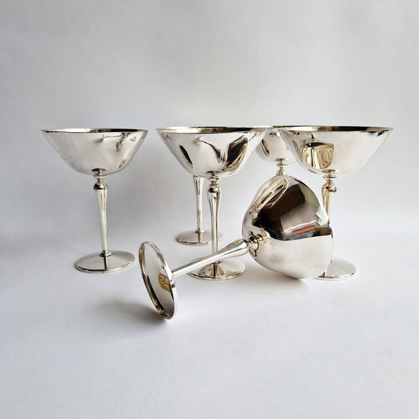1970s silver-plated champagne glasses