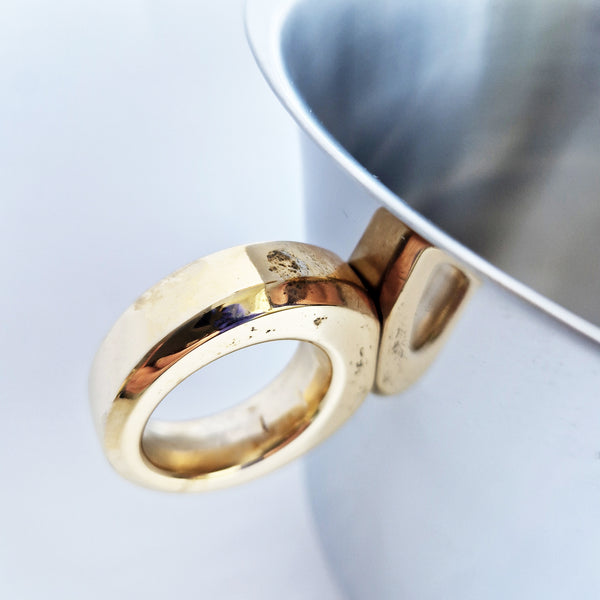 Vintage Italian wine cooler with gold-plated handles