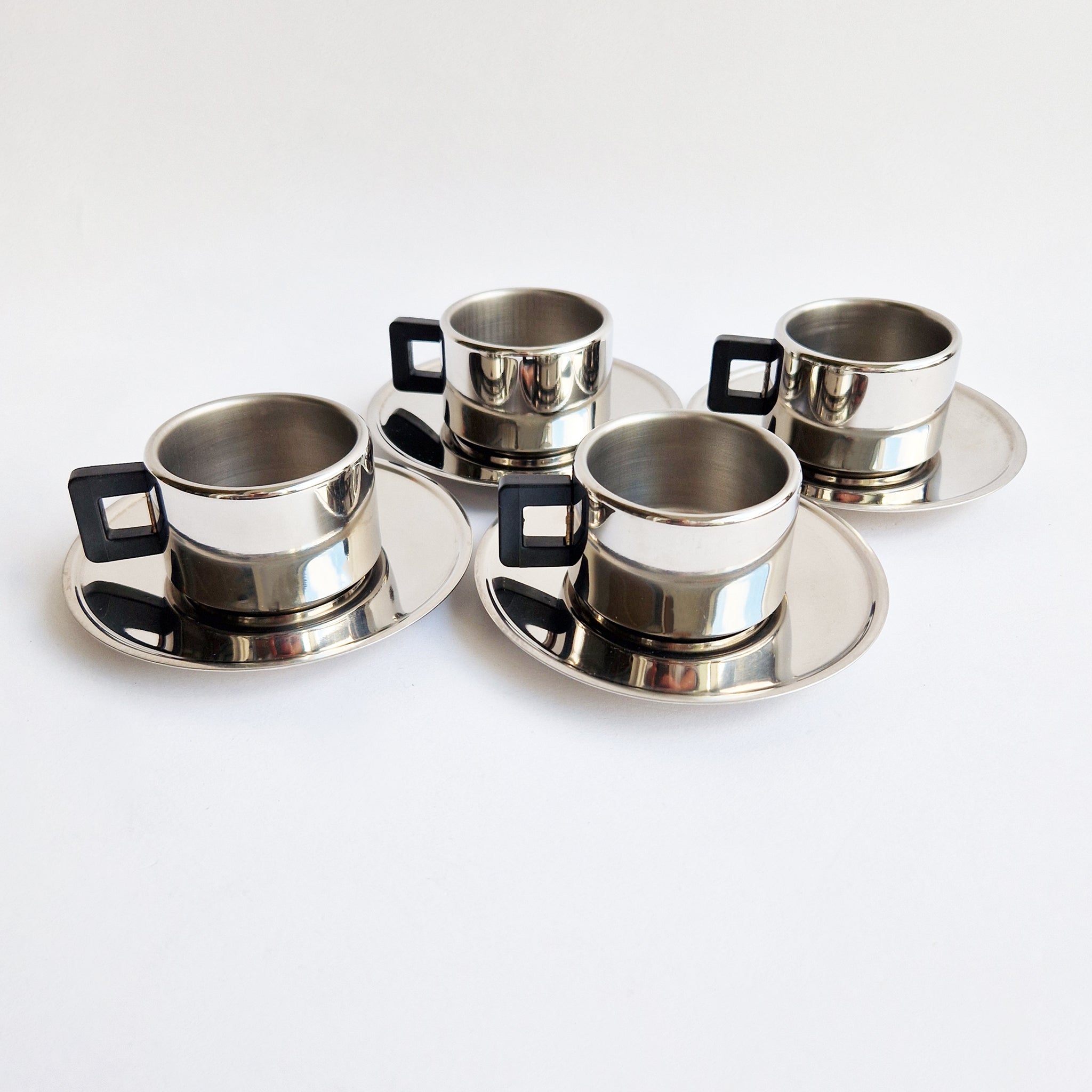 Vintage Casalinghi STO stainless steel coffee cup set