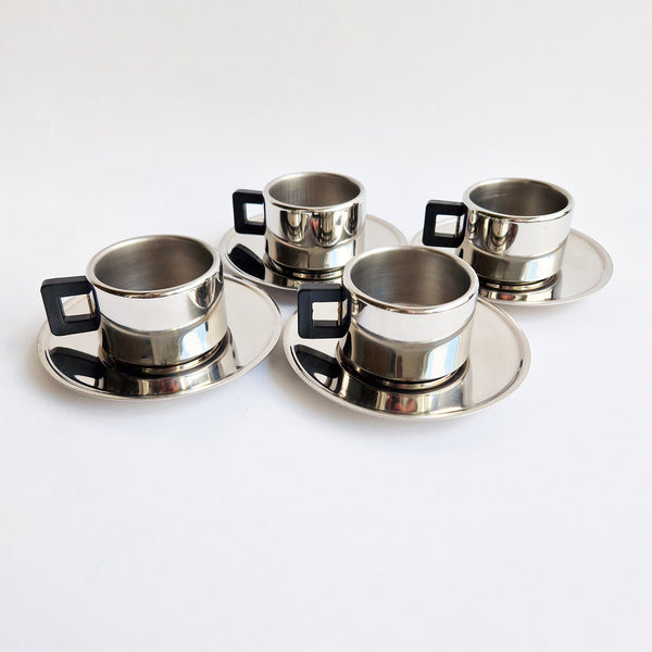 Vintage Casalinghi STO stainless steel coffee cup set