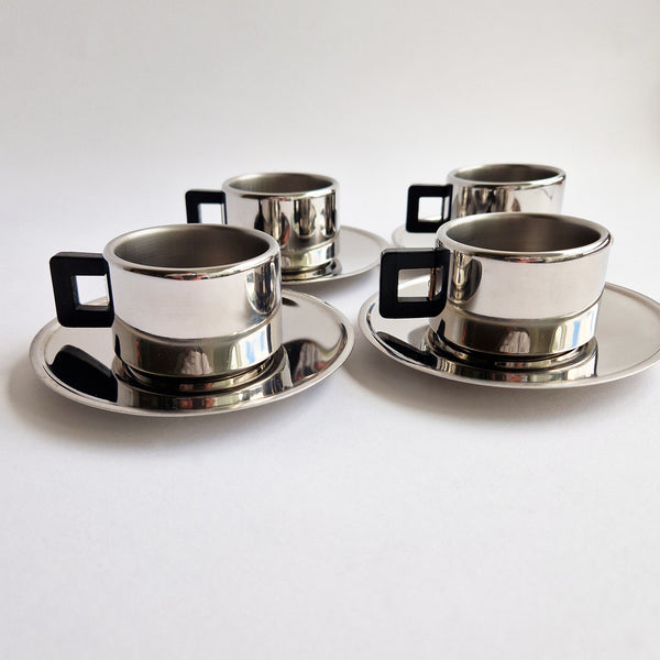 Vintage Casalinghi STO stainless steel coffee cup set