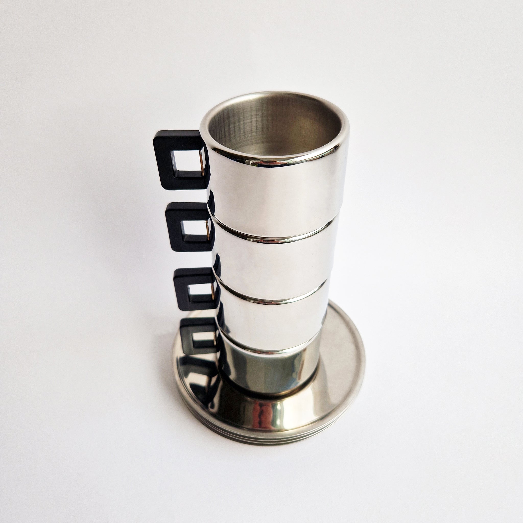Vintage Casalinghi STO stainless steel coffee cup set