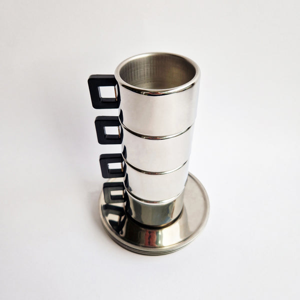 Vintage Casalinghi STO stainless steel coffee cup set