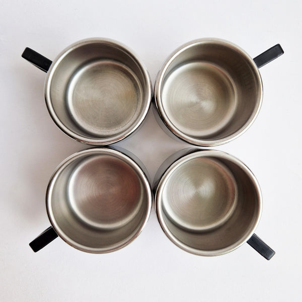 Vintage Casalinghi STO stainless steel coffee cup set