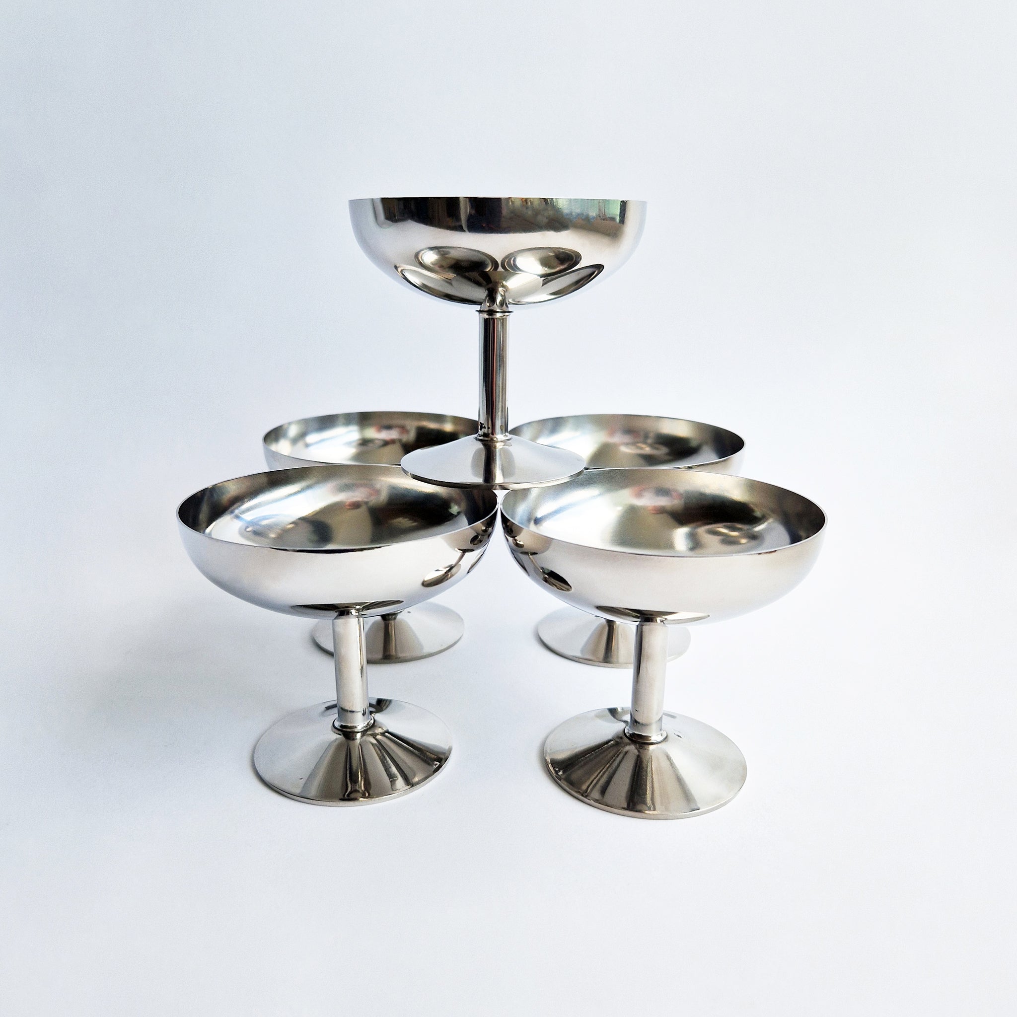 Vintage stainless steel gelato coppette (set of 5)