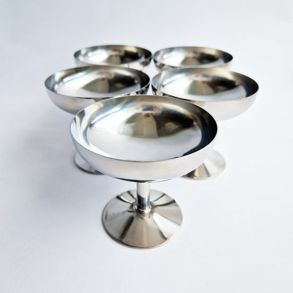 Vintage stainless steel gelato coppette (set of 5)