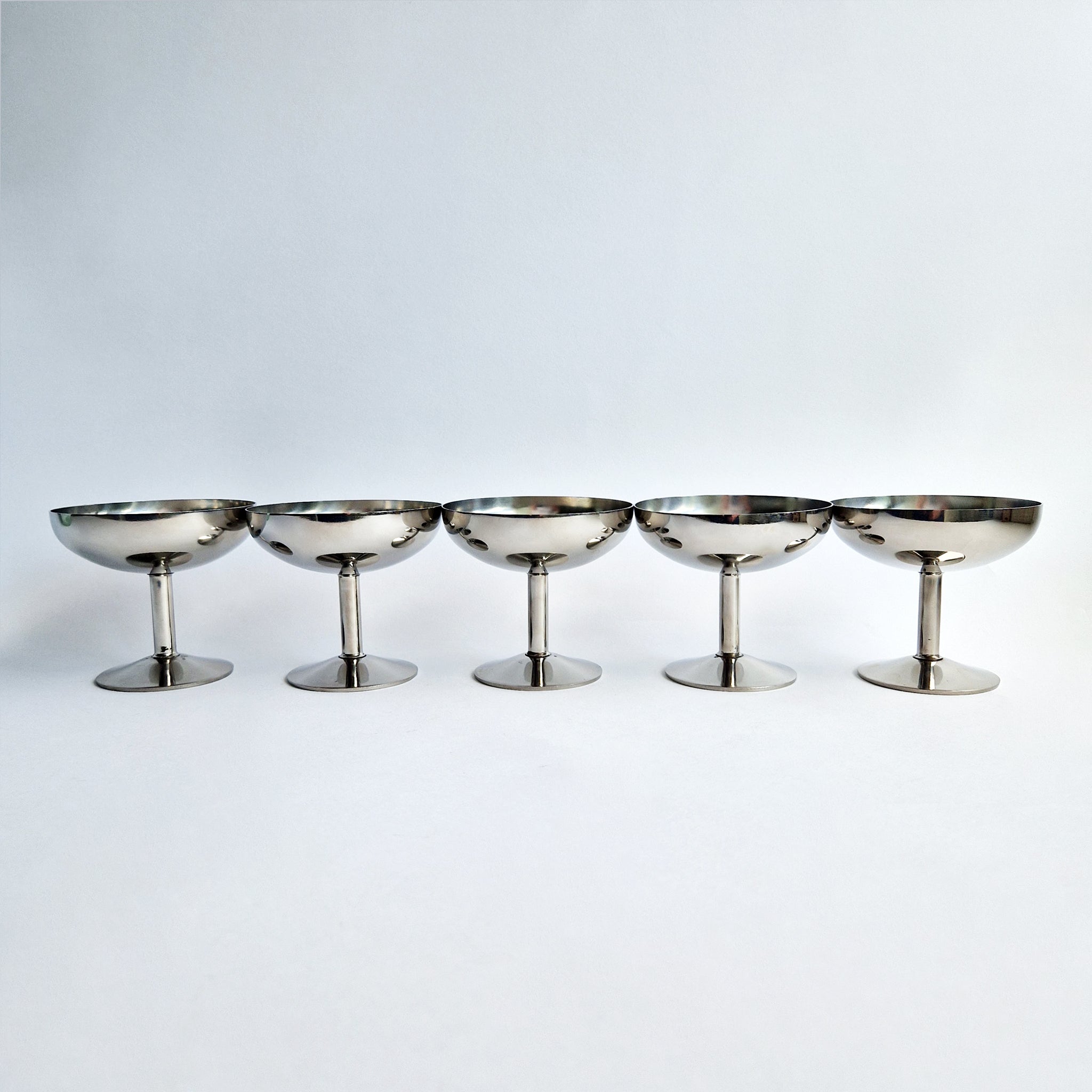 Vintage stainless steel gelato coppette (set of 5)