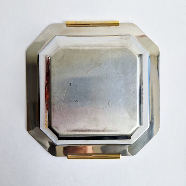 Vintage Italian stainless steel square bowl