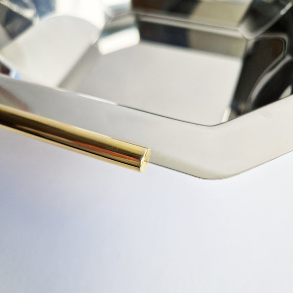 Vintage Italian stainless steel square bowl