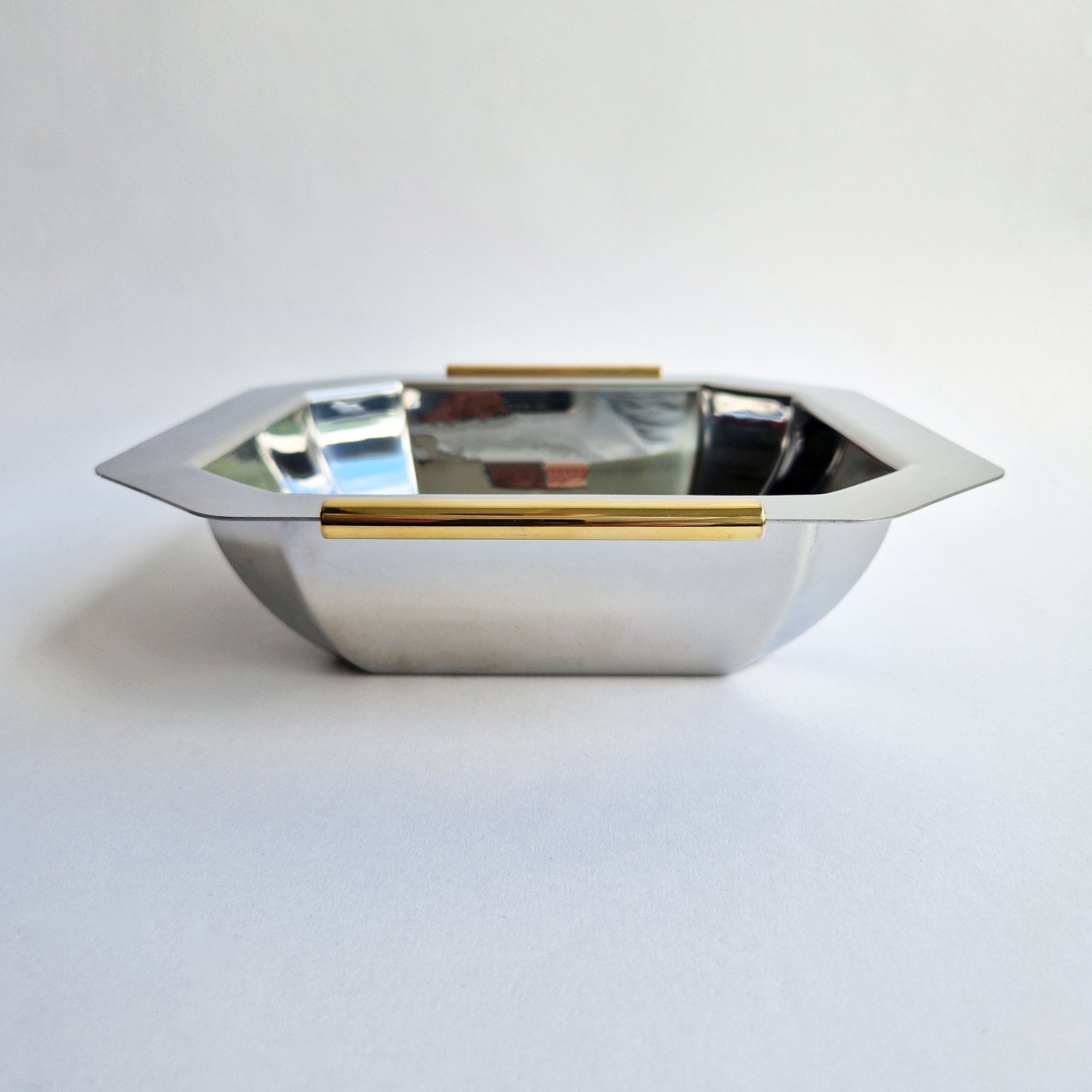 Vintage Italian stainless steel square bowl